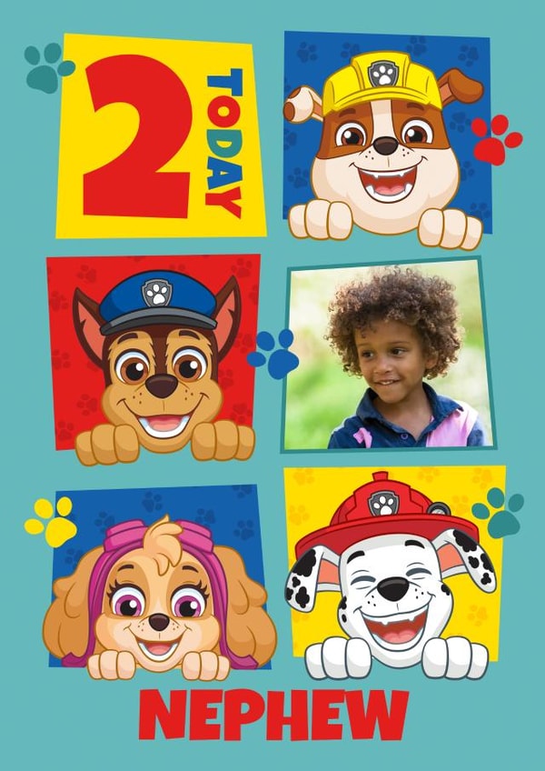 Personalised Paw Patrol 2nd Birthday Photo Card for Nephew created by Danilo