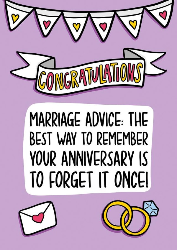 Funny Marriage/Engagement Card - Marriage Advice - Rings created by TeePee Creations