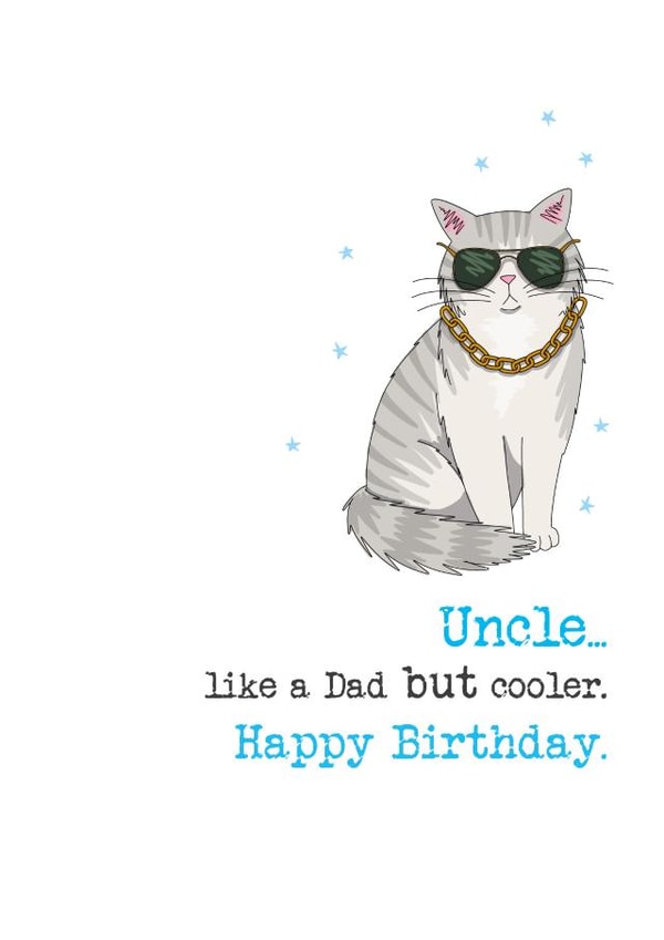 Funny Birthday Card - For Uncle - Cat created by Dandelion Stationery