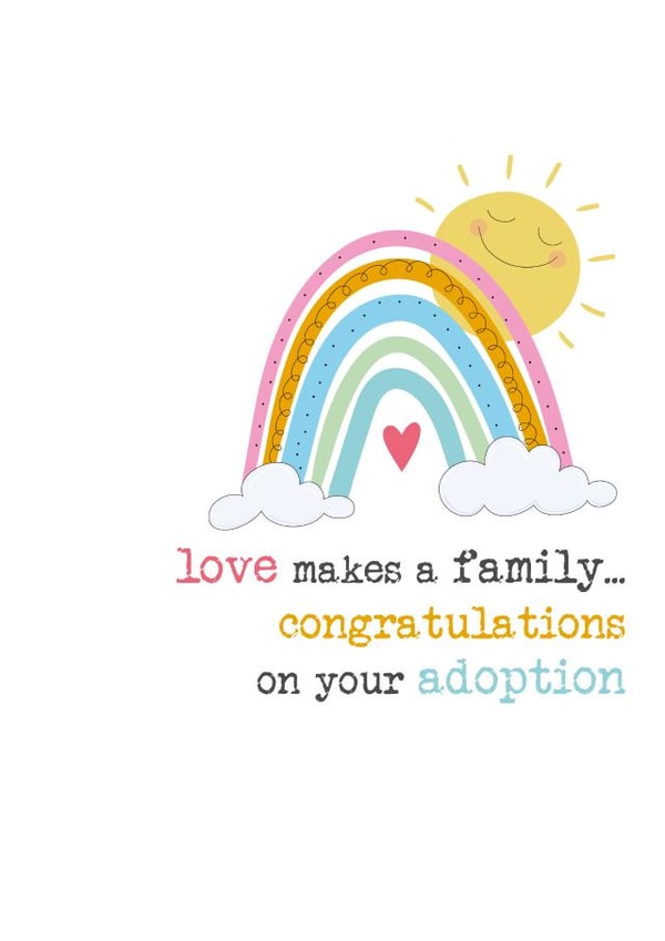 Cute Congratulations Card - Adoption - Rainbow created by Dandelion Stationery