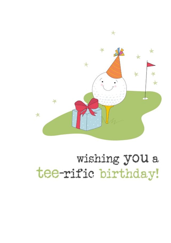 Cute Birthday Card - Golf - Pun created by Dandelion Stationery