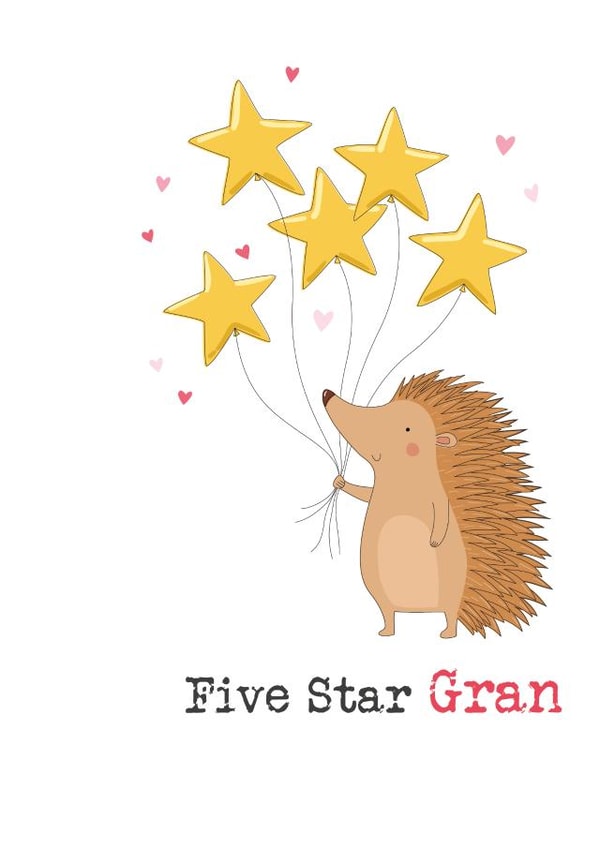 Cute Birthday Card - For Grandmother - Five Star Gran created by Dandelion Stationery