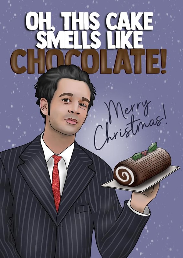 Funny Christmas Card - Matty Healy - The 1975 - Cake Smells Like Chocolate created by I Draw Stuff 