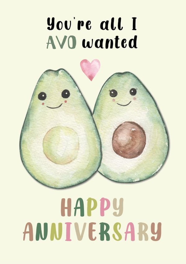 Cute Anniversary Card - Avocados created by Michelle Khoury