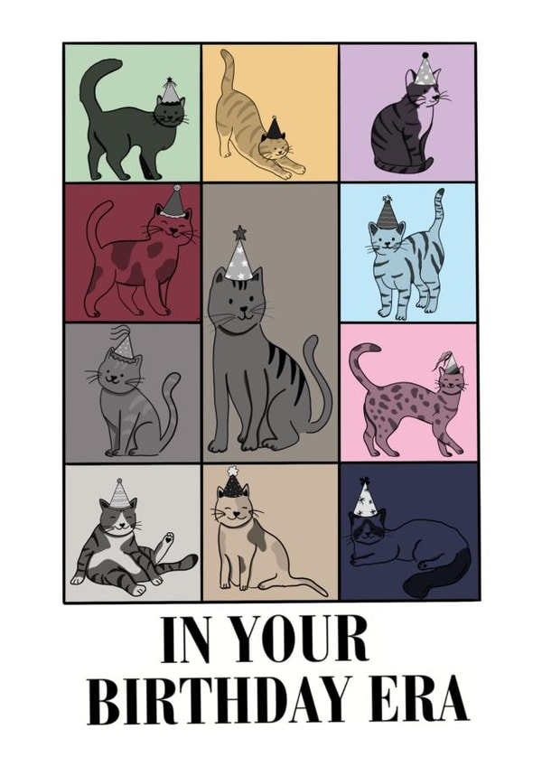 Cute Birthday Card - The Eras Tour - Cats created by From Deanna