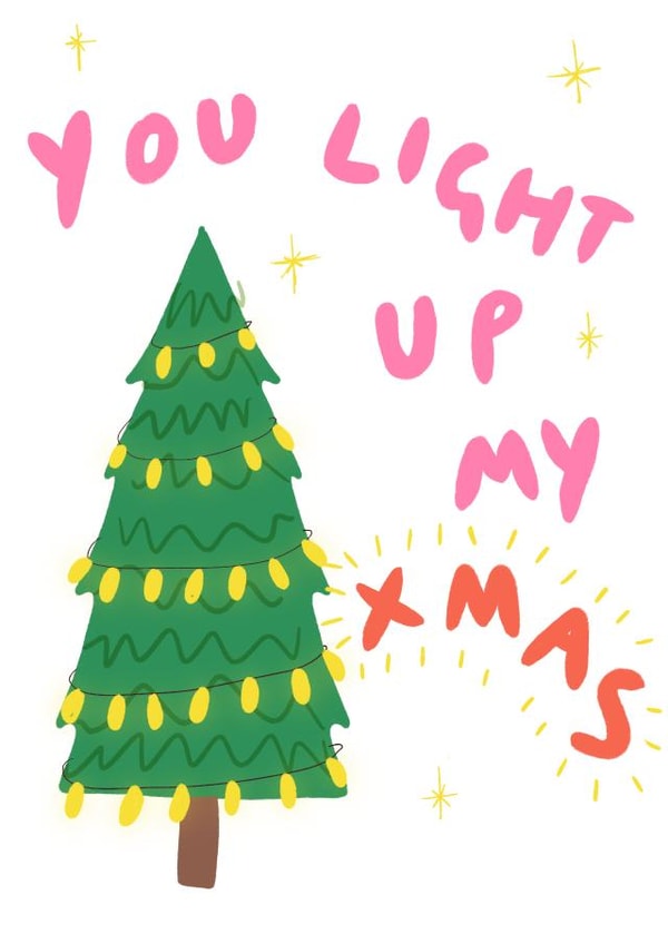 Cute Christmas Card For Partner - You Light Up My Xmas - Christmas Tree created by Gabriella Finelli