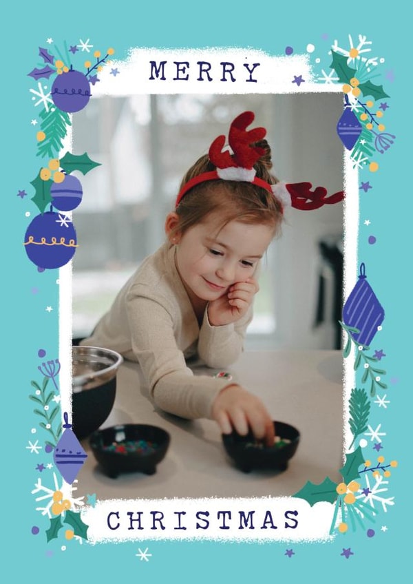 Cute Christmas Card - Baubles Photo Frame created by Little Mono