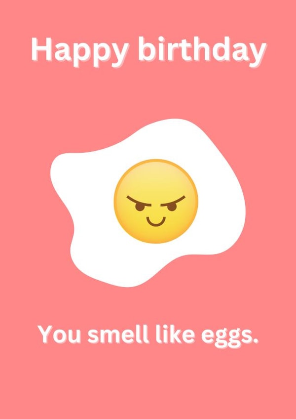 Funny egg birthday card created by Jazzy Doodles do