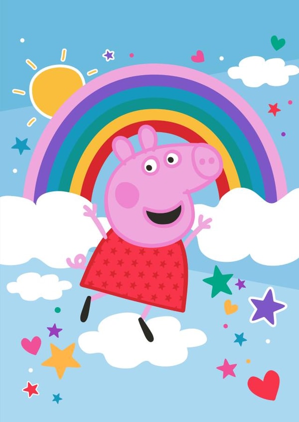 Peppa Pig Rainbow Celebration Card – Any Occasion – Blank Card created by Danilo