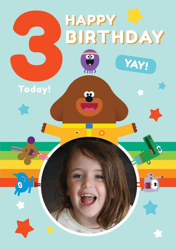 Personalised Hey Duggee 3rd Birthday Photo Card For Kids created by Danilo