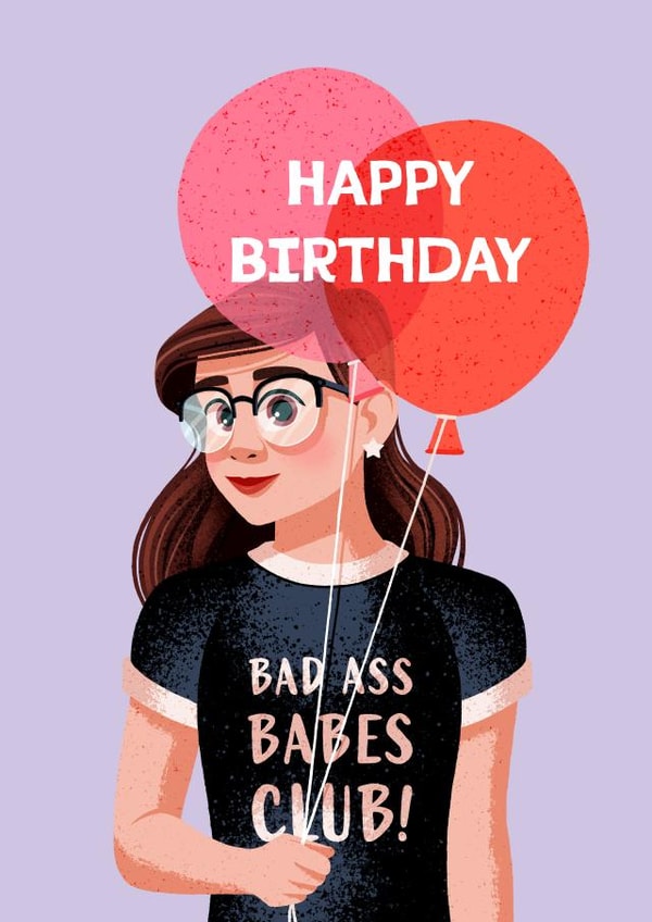 Cute Birthday Card - Badass Babes Club created by Folio | Ian Owen