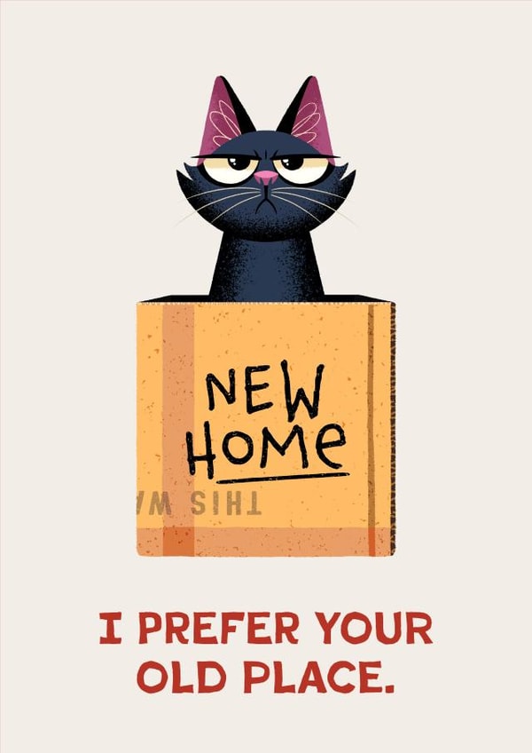 Funny New Home Card - Grumpy Cat created by Folio | Ian Owen