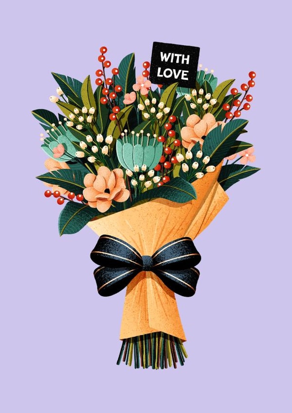 Pretty Birthday Card - Floral Bouquet created by Folio | Ian Owen