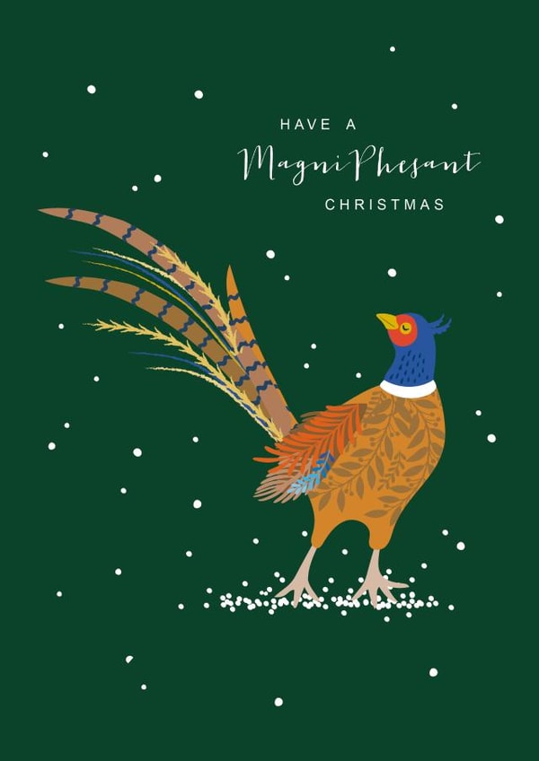 Funny Festive Pheasant Christmas Card created by Klara Hawkins