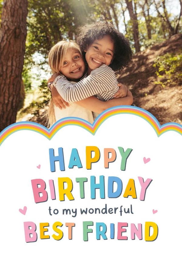 Cute Birthday Card - Best Friend - Rainbow Cloud created by Macie Dot Doodles