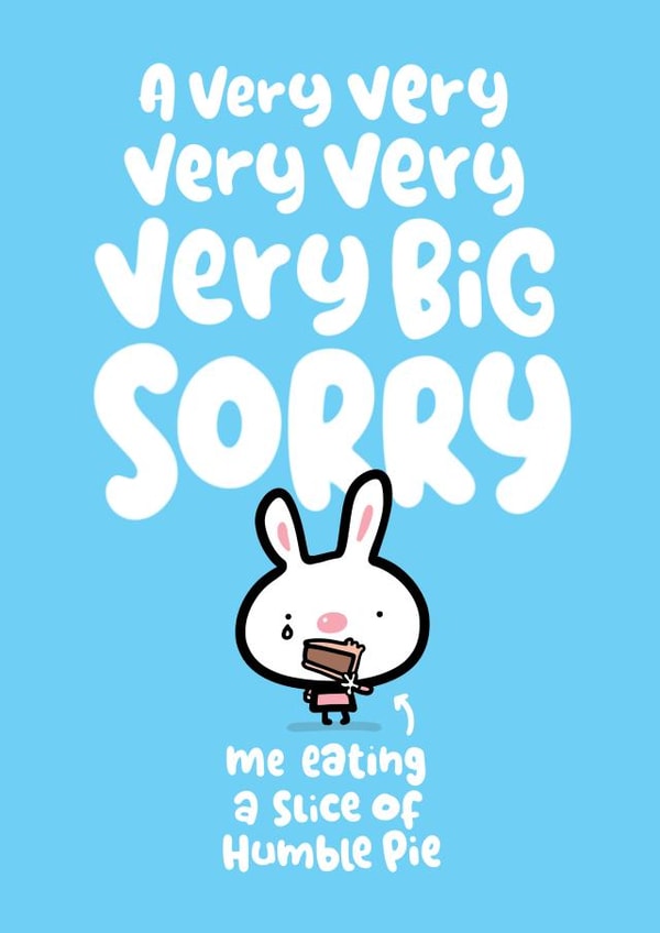 Cute Sorry Card - Rabbit - Humble Pie created by Pink wink