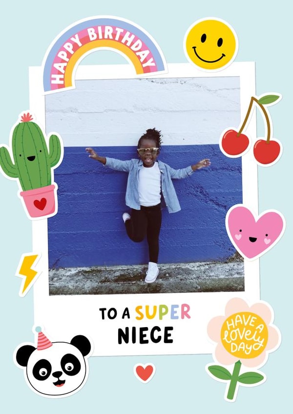 Cute Birthday Card - For Niece - Fun Stickers created by Macie Dot Doodles