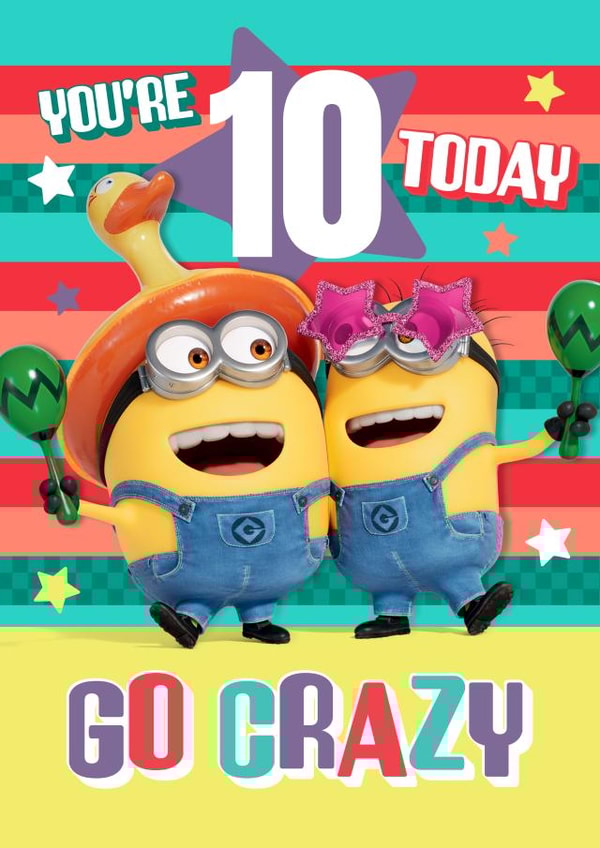 Crazy Fun Minions 10th Birthday Card created by Danilo