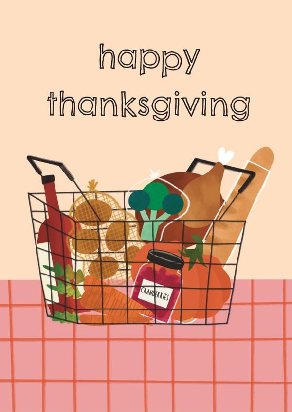 Cute Thanksgiving Card - Groceries - Basket created by AbiGoLucky