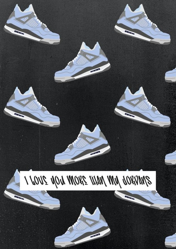Jordans Nikey Sneaker Head Love Streetwear Card Blue 4's Trainers Sportswear created by YA DSGN