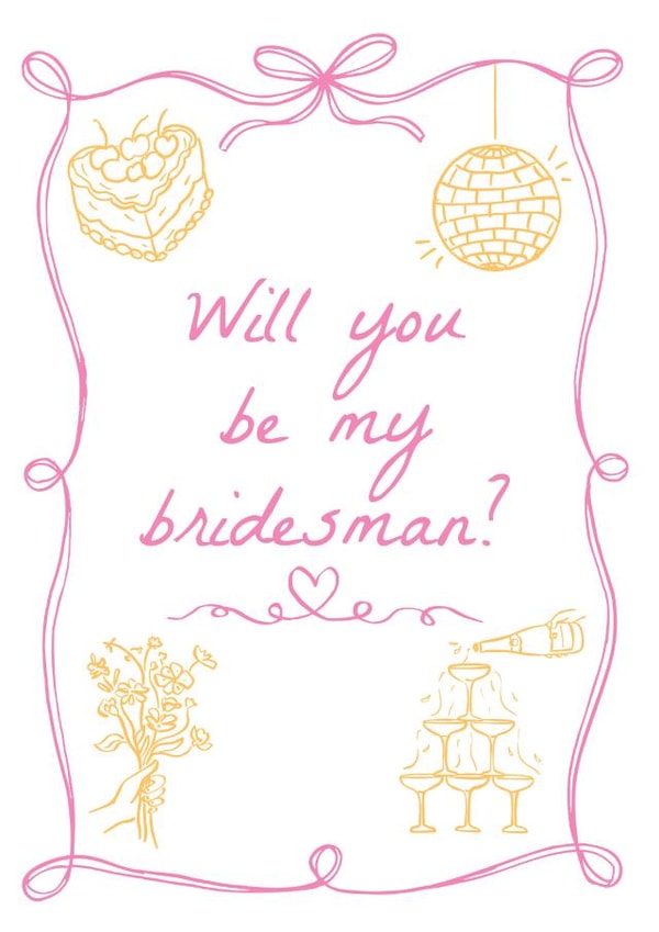 Pretty Wedding Card - Bridesman created by Blush & Blossom 