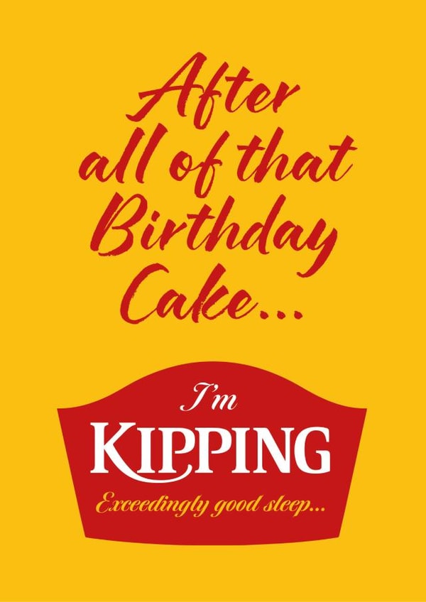 Funny Birthday Card For Mum, Dad, Grandparents – British Cake Brand – Sleeping created by Leo