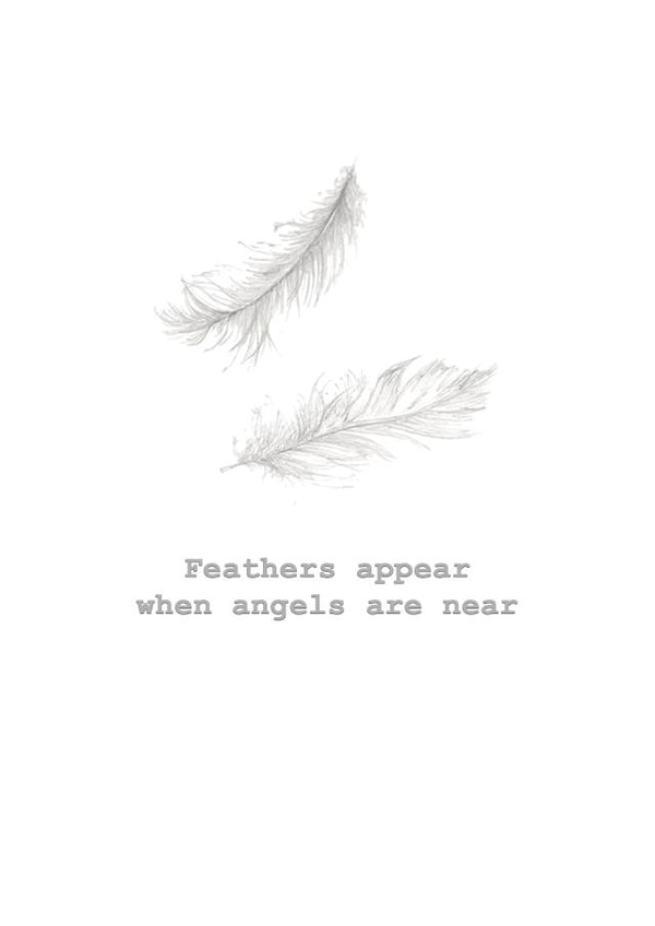 Classic Sympathy Card - Feathers Appear - Angels Are Near created by Crumble and Core