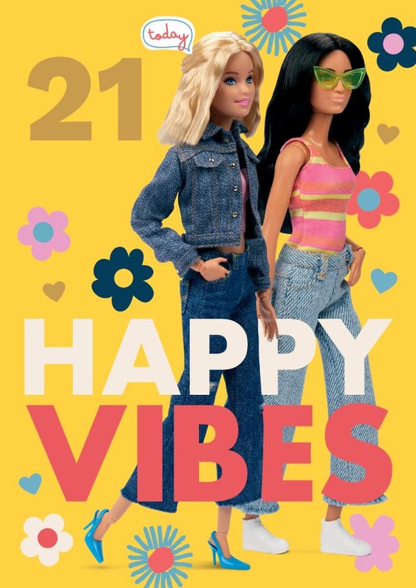 Barbie 21st Birthday Card – Happy Vibes created by Danilo