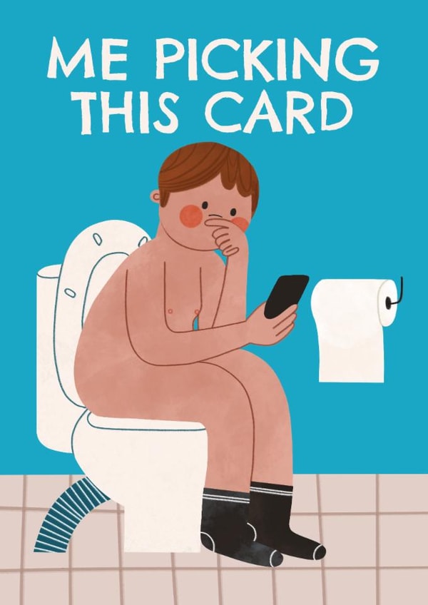 Funny Birthday Card - Toilet Scrolling created by AbiGoLucky