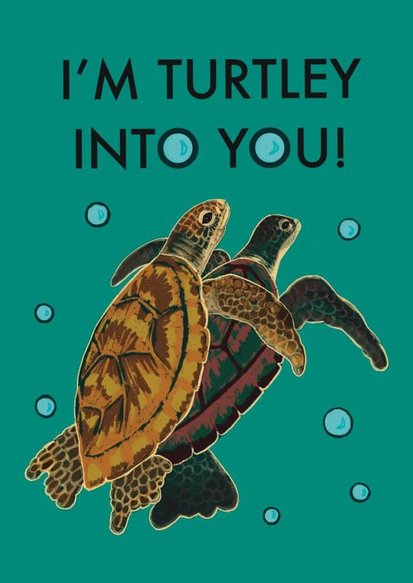 Funny, naughty anniversary or Valentine turtle card for your love interest created by Chindian Artist