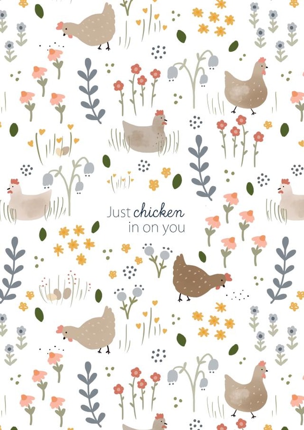 Cute Love & Friendship/Thinking Of You Card - Just Chicken created by Kathrin Legg