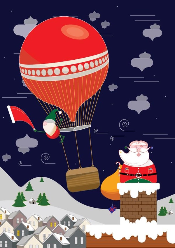 Santa delivers presents created by Konstantinos Chalaris