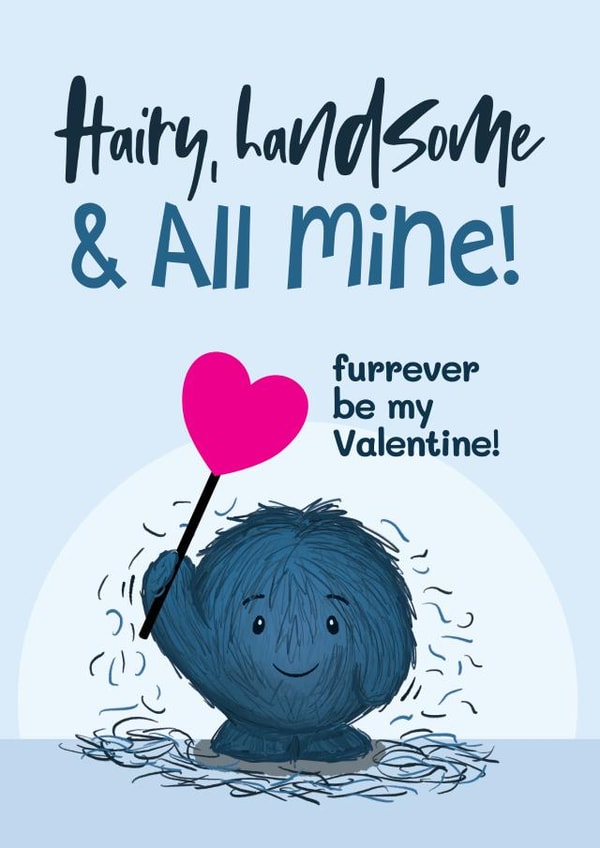 Cute Valentine's Day Card - Hairy And Handsome created by Bev O'Connor || @oconnordesign
