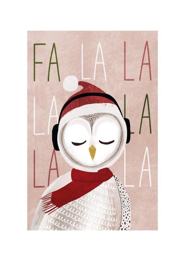 Cute Snowy Santa Owl - Fa la la la created by Mayah Wetherell