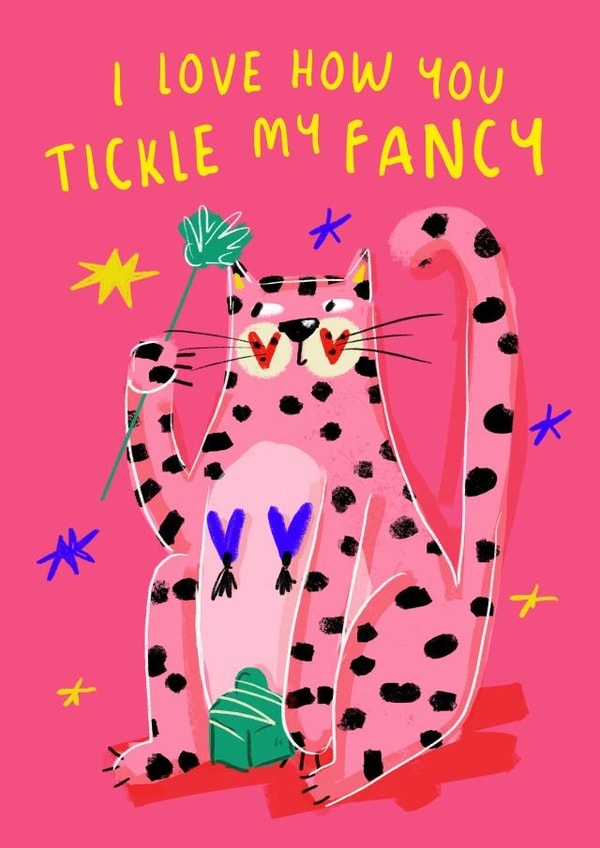 Funny Valentine's Day Card - Tickle My Fancy created by NICHOLA COWDERY ILLUSTRATIONS
