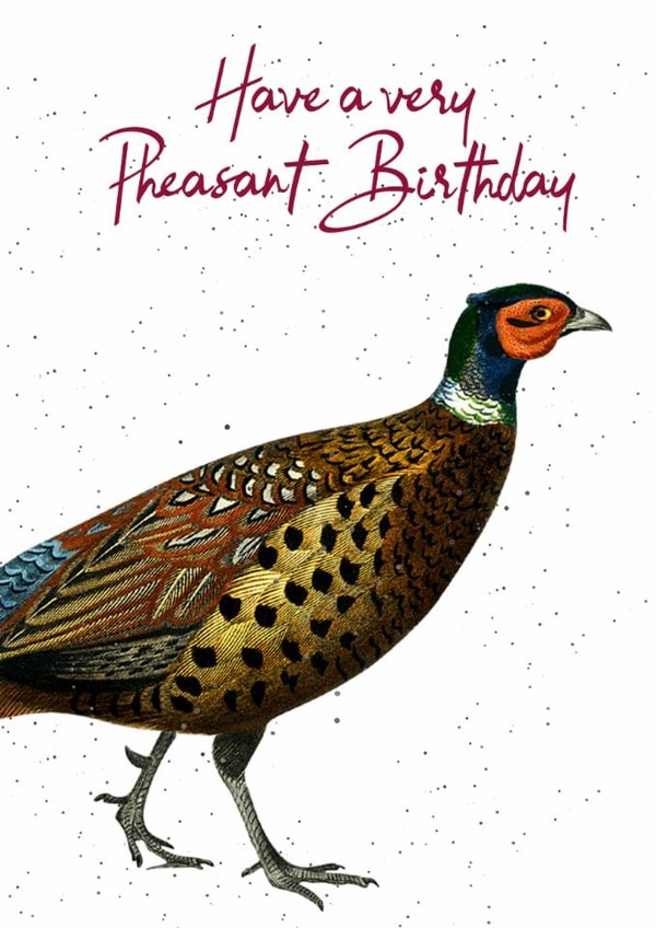 Funny Happy Birthday Card - Pheasant - Pun created by PersonalPolly