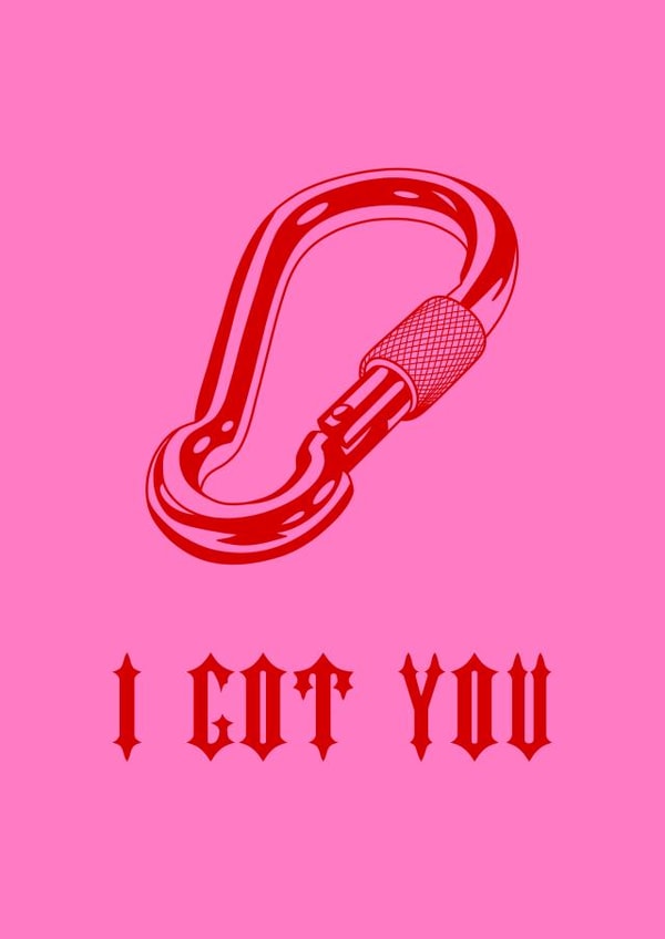Cute Valentine's Day Card - Carabiner - LGBTQ+ created by Lucy Day Ink