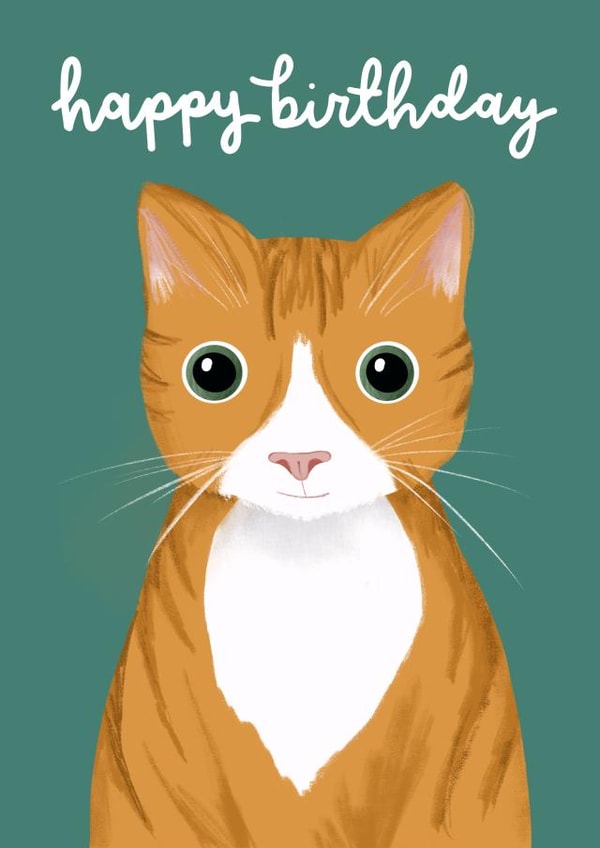 Cute Birthday Card - Cat - Ginger Cat created by Daisy Edison