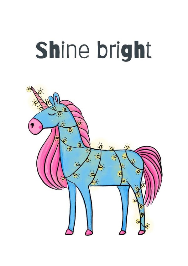 Funny unicorn card created by Maria Myrkina