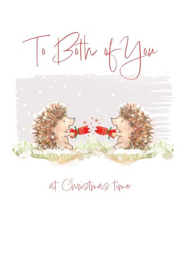 Cute hedgehog Christmas card to send to a couple -To Both Of You friends family created by REBECCA MCCULLOCH