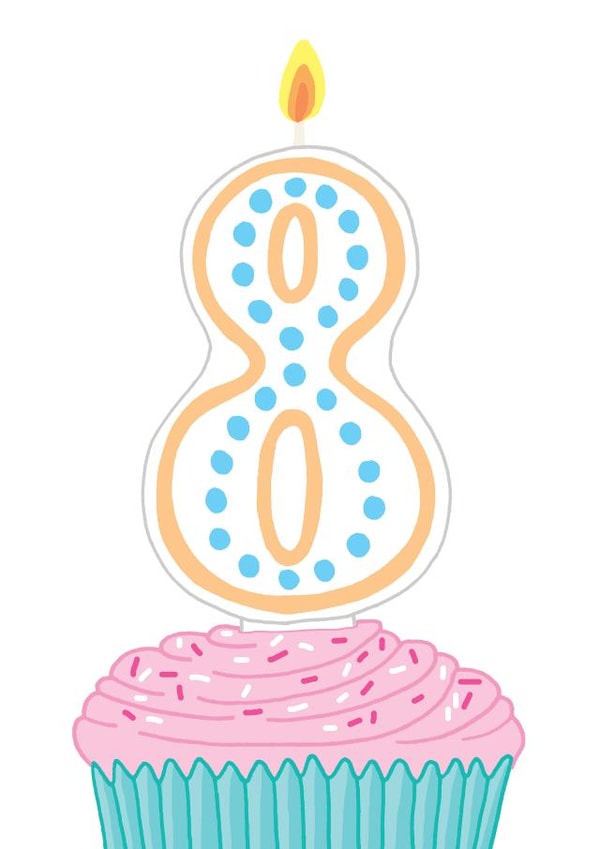 Cute Birthday Card - 8th - Cupcake created by You've Got Pen On Your Face