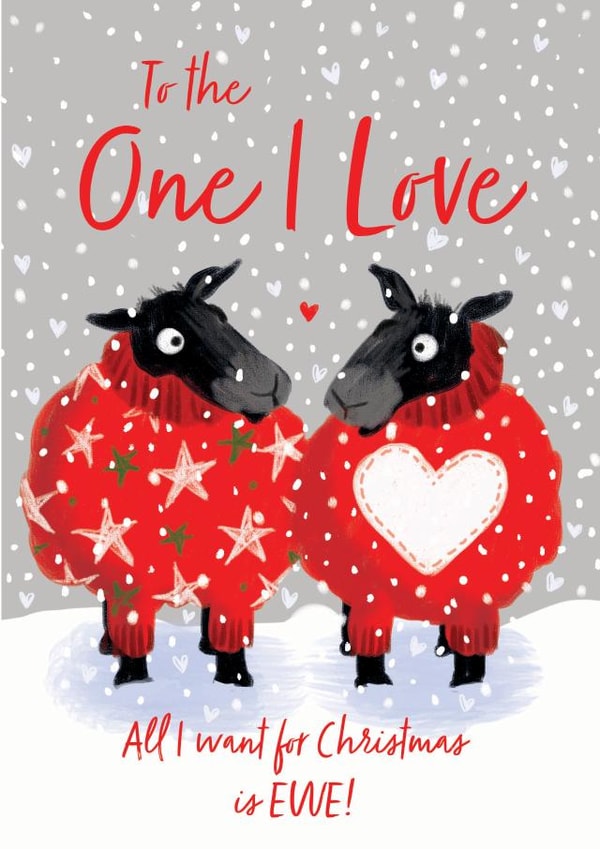 Cute Christmas card for a significant other - One I love - partner - created by REBECCA MCCULLOCH