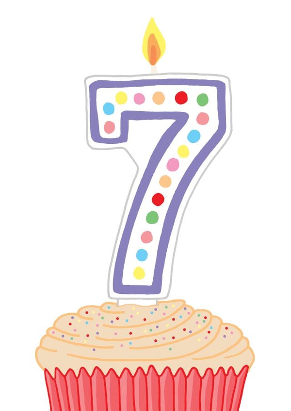 Cute Birthday Card - 7th - Cupcake created by You've Got Pen On Your Face