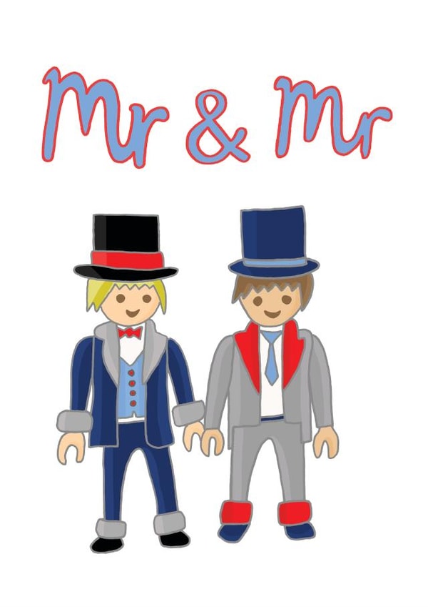 Cute Wedding Card - Mr & Mr - Playmobil created by You've Got Pen On Your Face