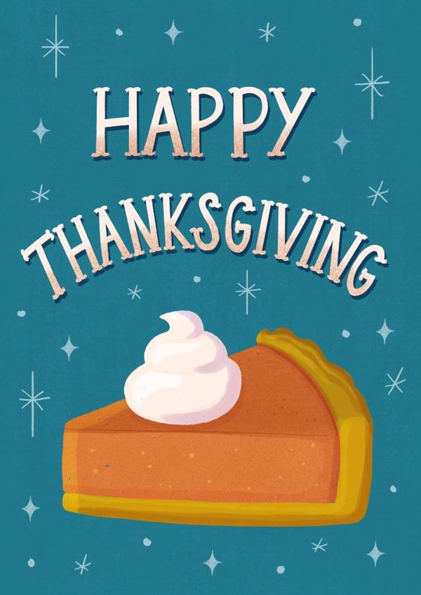 Cute Thanksgiving Card - Pumpkin Pie created by Silky Rose Design