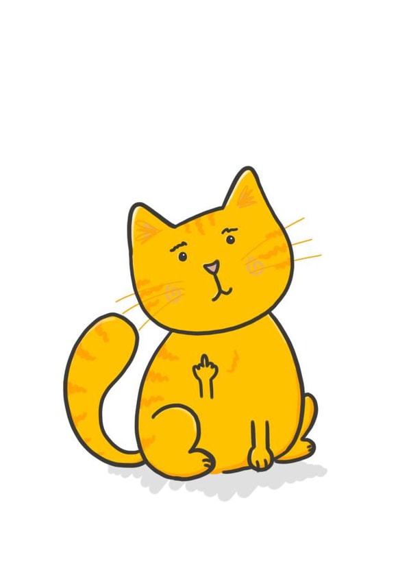 Funny Cheeky Cat Pet Card created by Leanneco.Studio