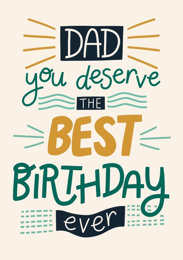 Classic Birthday Card - Best Dad Ever created by Christine Cuddihy Illustration