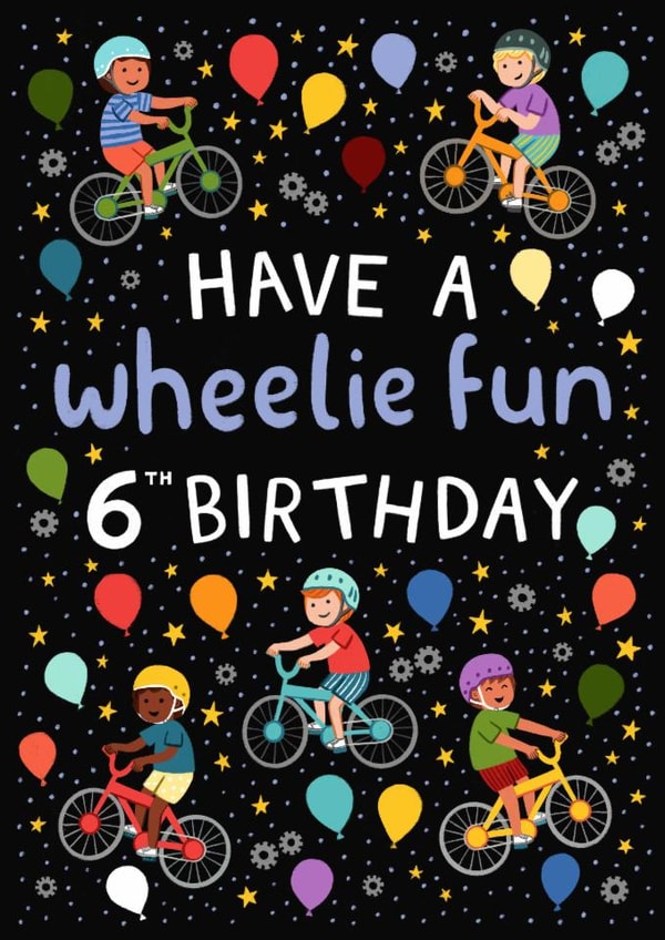 Cute 6th Birthday Card - Bikes - For Him created by Pear Tree Press