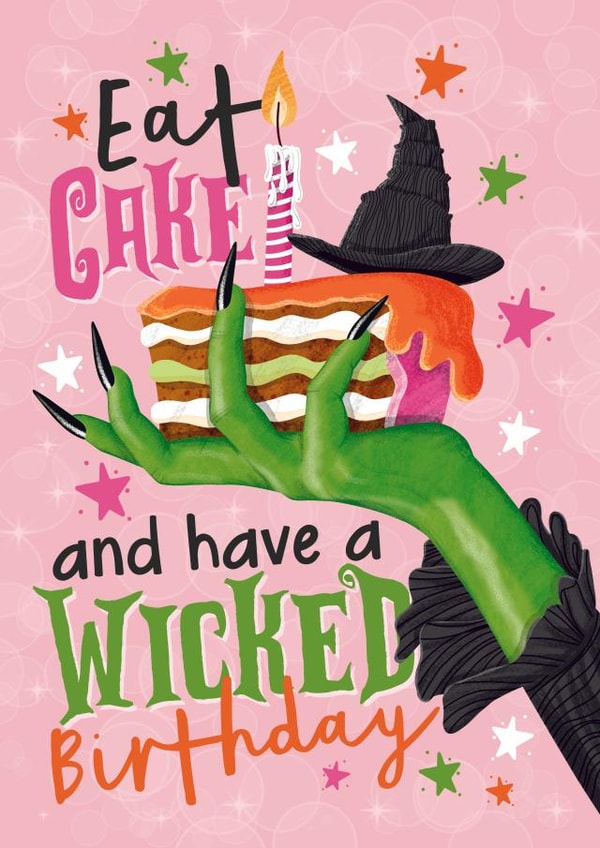 Cute Birthday Card - Wicked - Eat Cake created by Atwood & Atwood