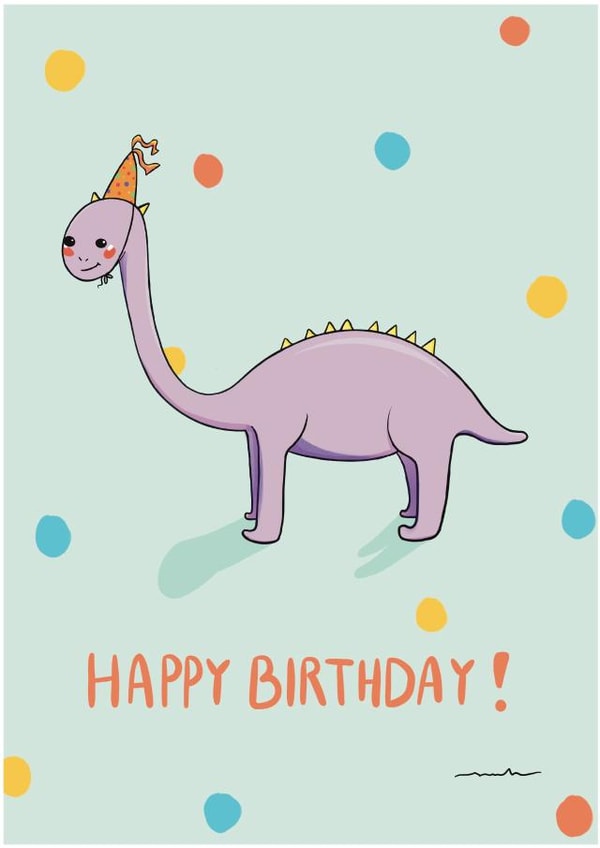 Cute Dinosaur Birthday Card created by Sam Musa
